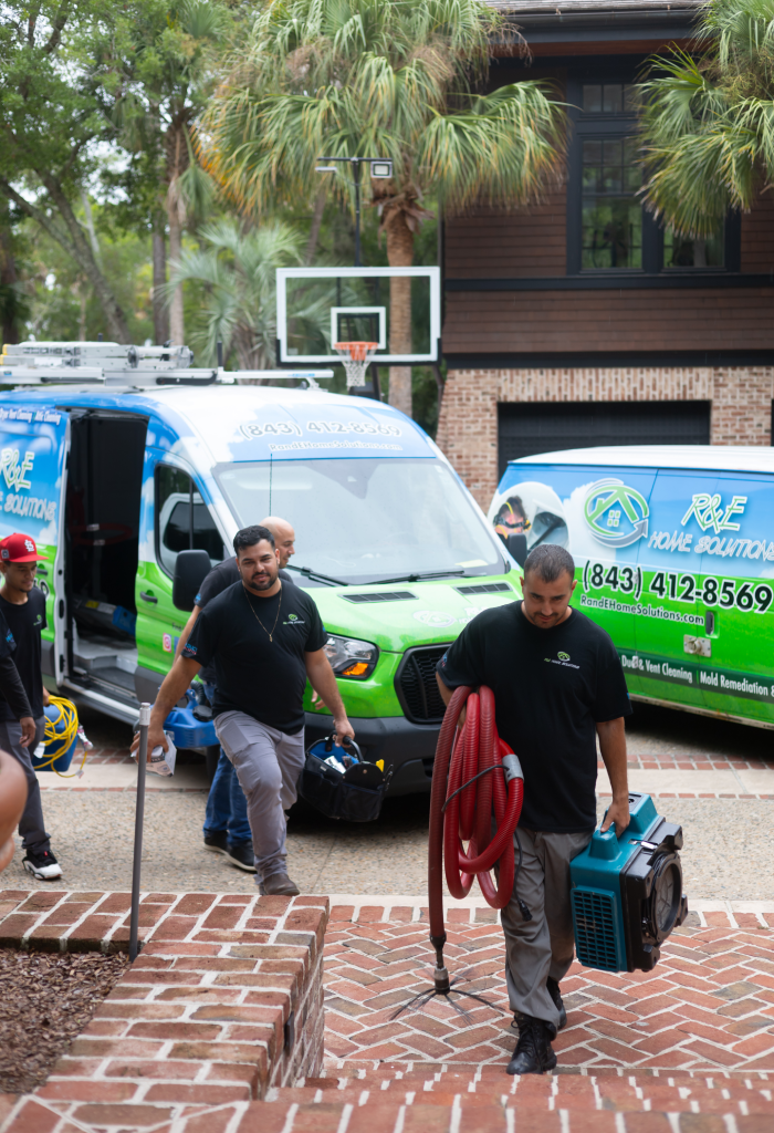 R & E Home Solution team preparing for work