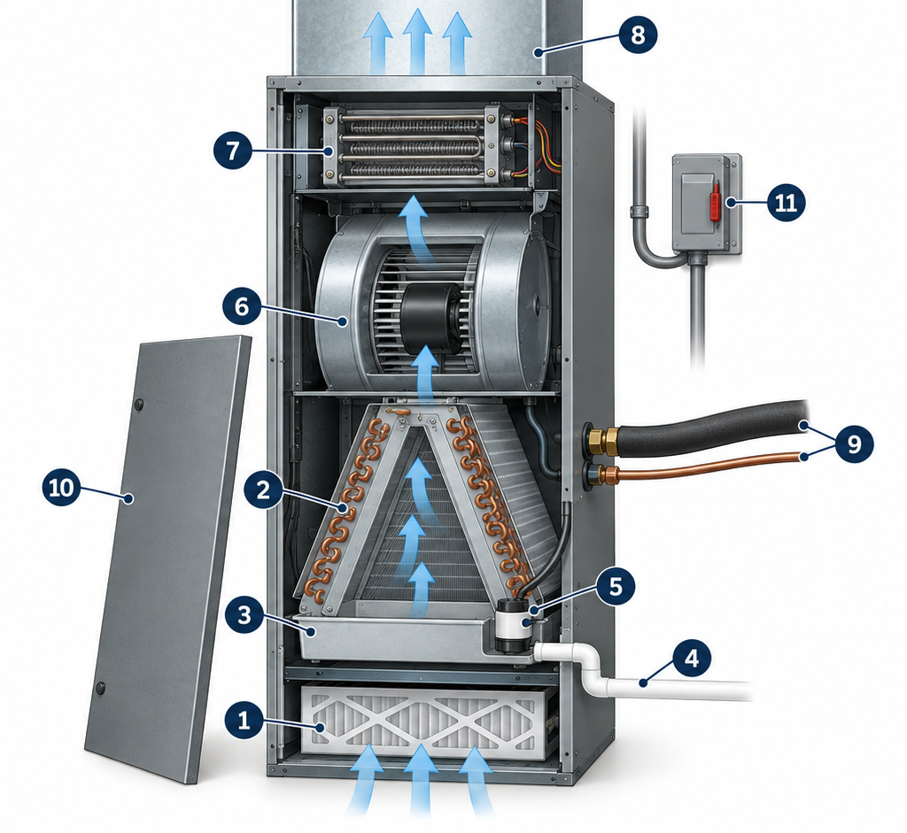 HVAC Air Handler Cutaway Diagram